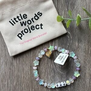 Star Bead Bracelet - Purple and White